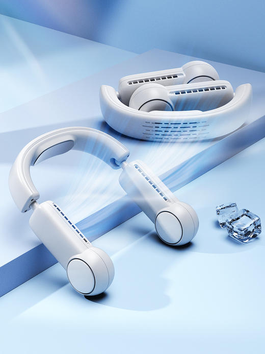 【清凉一夏！挂脖式风扇 可收纳手持usb迷你小风扇】折叠易收纳 三档风力 无叶懒人制冷挂脖风扇 商品图10