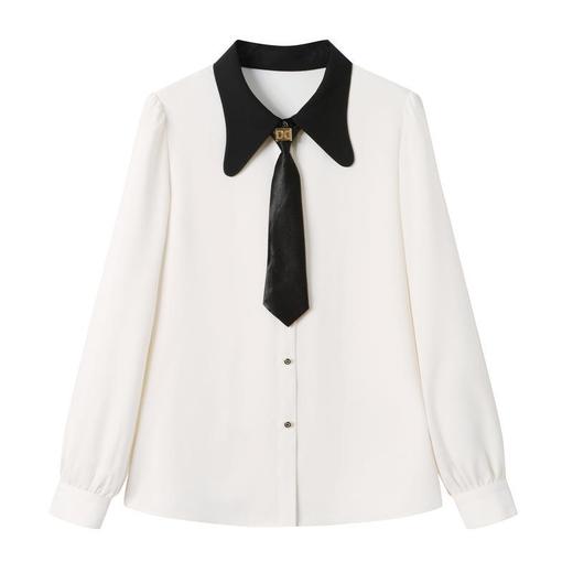 飘带雪纺衫女上衣2024春装新款职业洋气小衫长袖女衬衣0596 商品图4