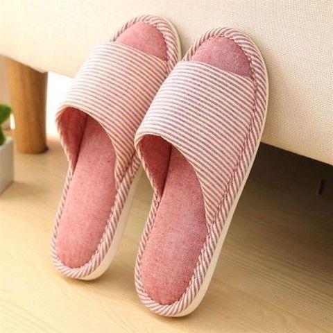 亚麻拖鞋女春秋室内家居家情侣防滑厚底静音四季棉麻布拖鞋男夏季 商品图3