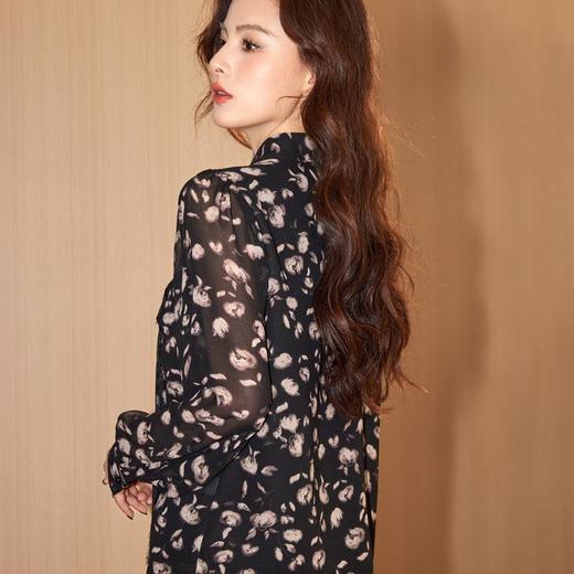 碎花雪纺衫女上衣2024春装新款时尚洋气小衫长袖女衬衣8902 商品图3
