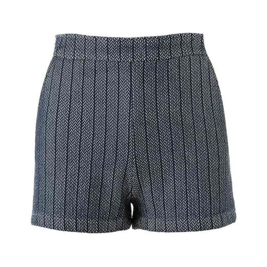 欧芮儿条纹休闲裤女夏季2023年新款时尚气质修身直筒纯棉包臀短裤 商品图4