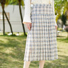 欧芮儿2023年春装新款高腰格子半身裙百搭显瘦百褶A字半裙甜美 商品缩略图4