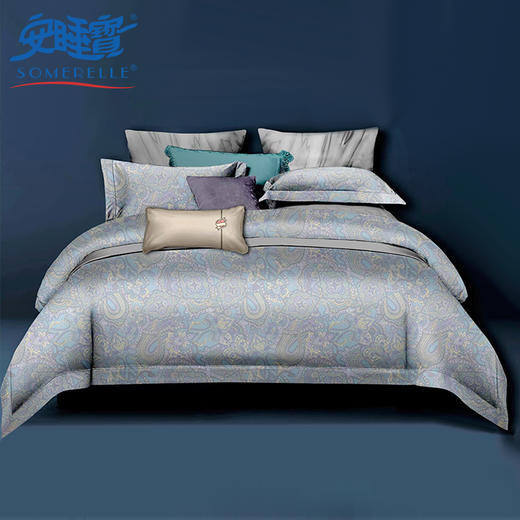【春上新】10楼 安睡宝 长绒棉数码印花四套件-奥莉维 吊牌价3999-4299元 活动价1699-1799元 商品图0