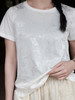 盛唐婧 |桑蚕丝提花宽松百搭T恤-白色 商品缩略图2