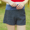 欧芮儿条纹休闲裤女夏季2023年新款时尚气质修身直筒纯棉包臀短裤 商品缩略图2