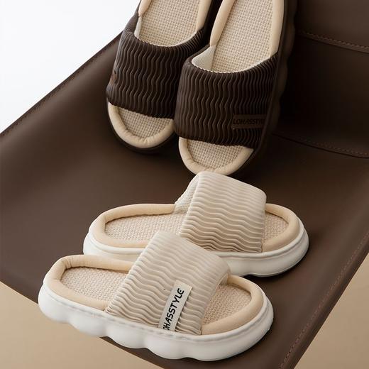 四季亚麻拖鞋女家居厚底室内防滑踩屎感防臭吸汗情侣地板棉麻拖男 商品图9