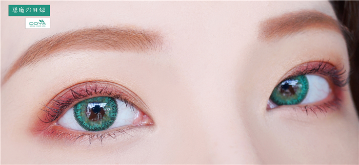 DOYA 恶魔之目绿色美瞳佩戴图