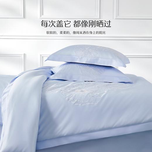 水星家纺全棉三/四件套60s柔软透气绣花清新花卉AB双版床上用品 商品图1