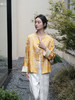 盛唐婧 |真丝缎提花折枝牡丹外套-明黄 商品缩略图0