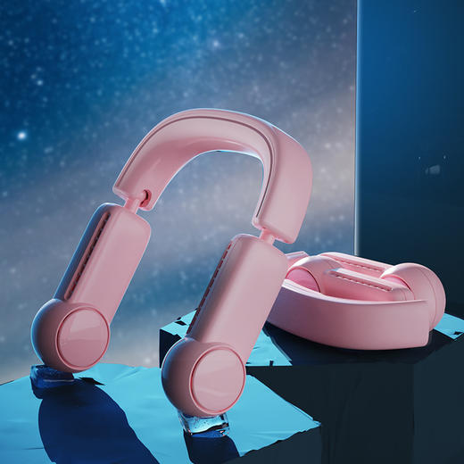 【清凉一夏！挂脖式风扇 可收纳手持usb迷你小风扇】折叠易收纳 三档风力 无叶懒人制冷挂脖风扇 商品图5