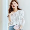 国风款圆领雪纺衫2024春装新款七分袖小衫刺绣女衬衣1820 商品缩略图0