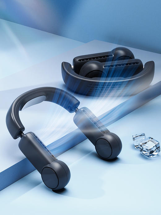 【清凉一夏！挂脖式风扇 可收纳手持usb迷你小风扇】折叠易收纳 三档风力 无叶懒人制冷挂脖风扇 商品图8