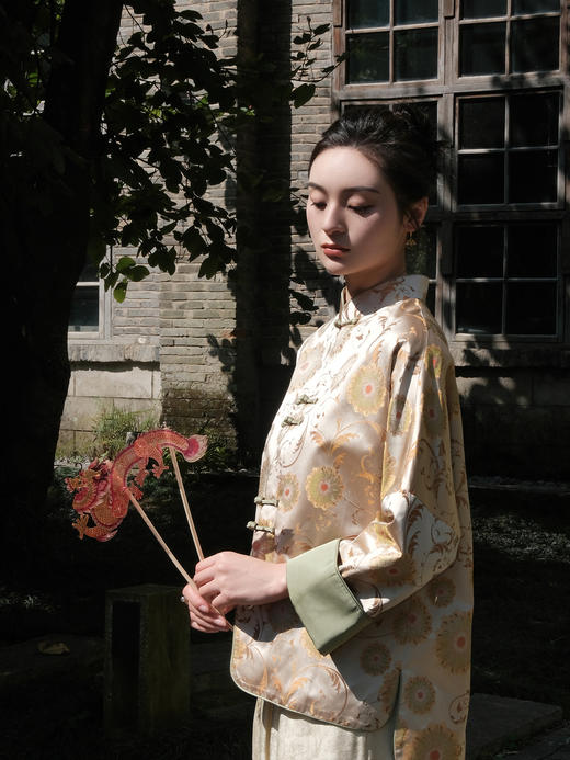 盛唐婧 |真丝宋锦折枝团花纹外套 商品图4