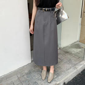 【特惠不退换】西装面料简约气质高腰半身裙   FLW-R4CC56017【FLW-6017】