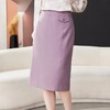 开叉半身裙女2024春装新款高腰显瘦西装裙中长款包臀裙1770 商品缩略图1