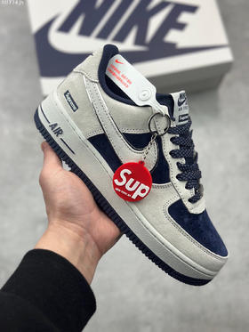 夏日特惠💰460 海外限量发售 公司级 Nike Air Force 1 07 Low “灰深蓝”全麂皮supreme联名秋冬 空军一号低帮休闲板鞋