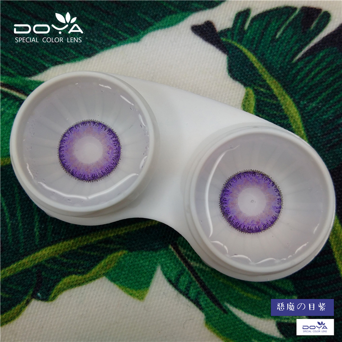 DOYA 恶魔之目紫色美瞳镜片实物图