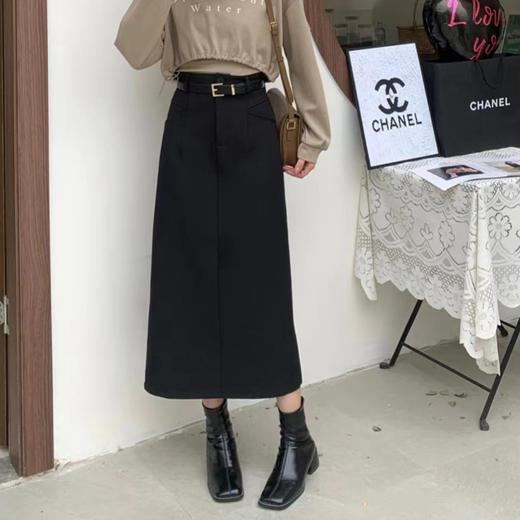 【特惠不退换】西装面料简约气质高腰半身裙   FLW-R4CC56017【FLW-6017】 商品图2