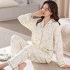 高档纯棉睡衣长袖开衫春秋款家居服大码套装 商品缩略图3