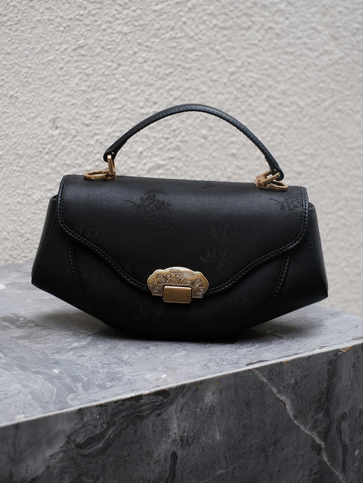 盛唐婧 |真丝香云纱梅兰竹菊手提包（特价品）(特殊商品不退不换) 商品图5