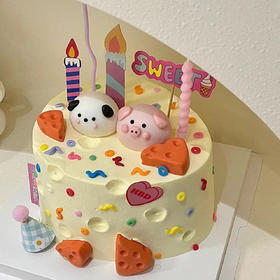 【 小猪小熊猫蛋糕】-定制蛋糕/卡通蛋糕