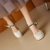 阿么手工女鞋气质丝带真皮凉鞋百搭2024新款法式小众高跟鞋7.5CM 商品缩略图2