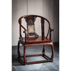 大红酸枝嵌珐琅独板皇宫椅三件套圈椅红木家具（运费到付） 商品缩略图4