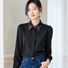 钉钻白色女衬衣2024春装新款职业洋气小衫长袖雪纺衫0590 商品缩略图3
