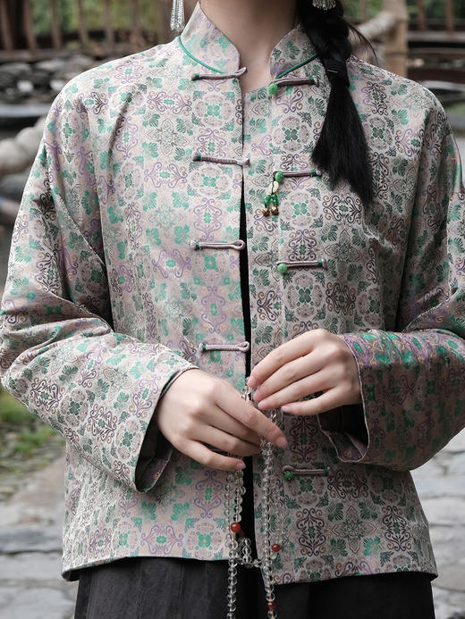 盛唐婧 |真丝宋锦如意纹外套 商品图1
