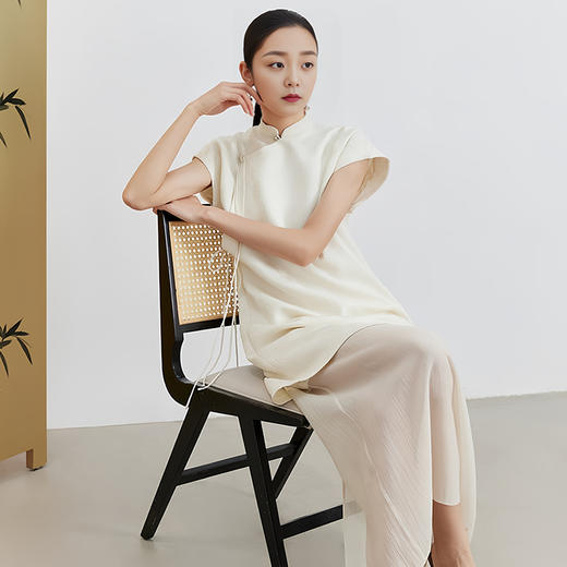 新中式中国风，拼接旗袍连衣裙OY-24S072 商品图1