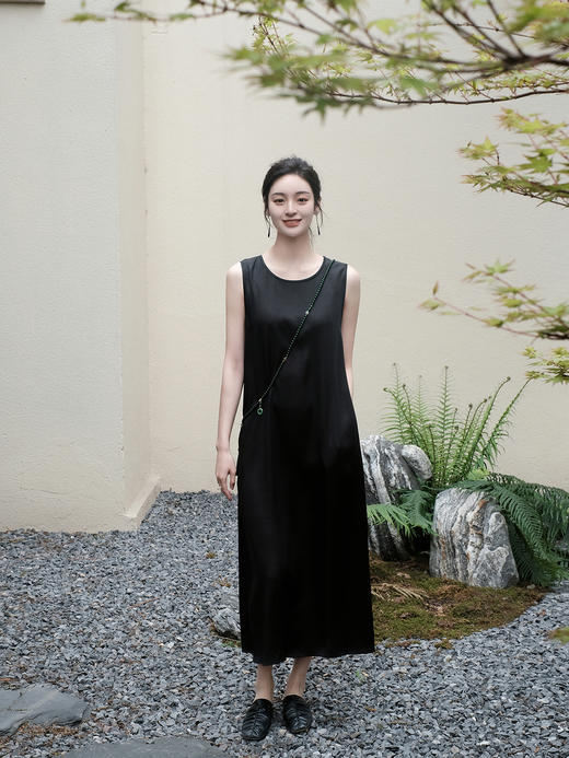 盛唐婧 |真丝重缎香云纱背心裙 商品图0