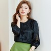国风款圆领雪纺衫2024春装新款七分袖小衫刺绣女衬衣1820 商品缩略图1