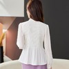 白色蝴蝶结雪纺衫2024春装新款小衫风琴褶职业女衬衣1759 商品缩略图4