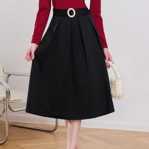 米色半身裙女2024春装新款时尚中长款气质半身裙A字裙5102 商品图1