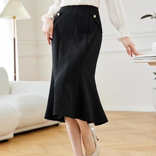 西装半身裙女2024春装新款高腰中长裙OL气质A字裙鱼尾裙608 商品图2