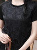 盛唐婧 |桑蚕丝提花宽松百搭T恤-黑色 商品缩略图1