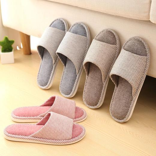 亚麻拖鞋女春秋室内家居家情侣防滑厚底静音四季棉麻布拖鞋男夏季 商品图1