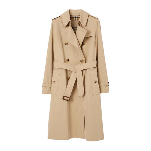 BURBERRY 巴宝莉 女士肯辛顿版型 – 长款 Heritage Trench 束腰风衣 米色 8079414 A1366 商品图0