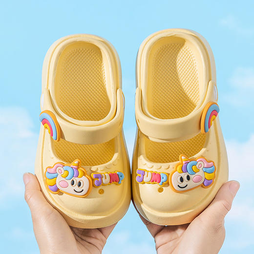 【简约色彩，夏日搭配更随心！】独角兽小女孩拖鞋夏季室内软底，公主宝宝可爱沙滩儿童洞洞鞋户外-QQ 商品图7