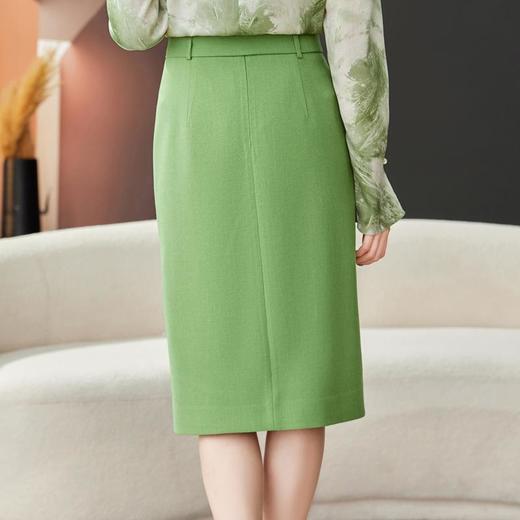 黑色开叉半身裙女2024春装新款高腰直筒裙中长款包臀裙1753 商品图3