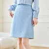 蓝色半身裙女2024春装新款钉钻A字裙高腰显瘦中裙613 商品缩略图0