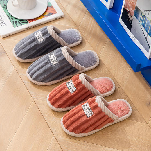 棉拖鞋女冬季情侣保暖毛绒学生宿舍室内居家居月子毛毛拖鞋男冬天 商品图1