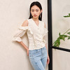 温柔浪漫氛围感露肩拼接套头针织秋季修身上衣女MS88SW530A20 商品缩略图0