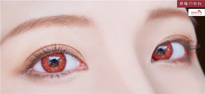 DOYA 恶魔之目红色美瞳佩戴图