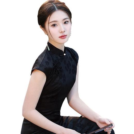 年轻款纯欲风黑色旗袍温婉优雅日常淑女范TX8305 商品图4