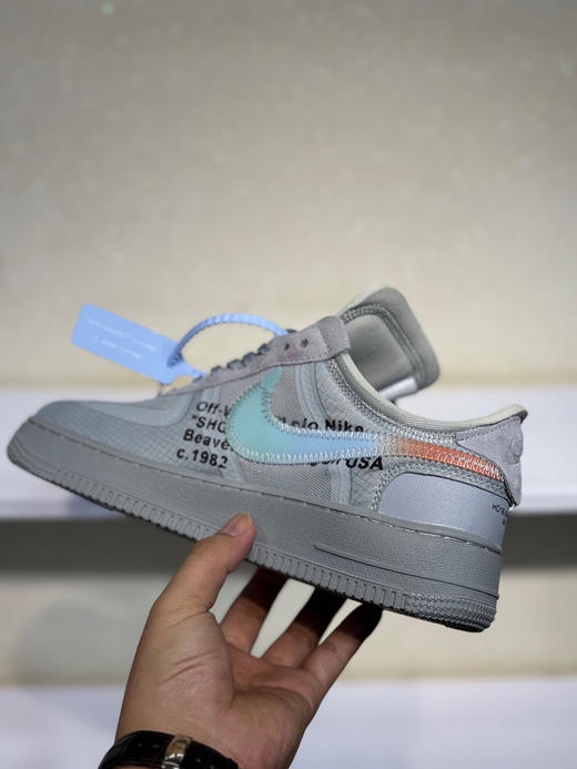 夏日特惠💰360 OFF-WHITE x Nike Air Force1 Low Black White 2.0 联名潮流款 空军一号低帮防滑休闲板鞋 男女同款 商品图2