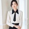 飘带雪纺衫女上衣2024春装新款职业洋气小衫长袖女衬衣0596 商品缩略图3