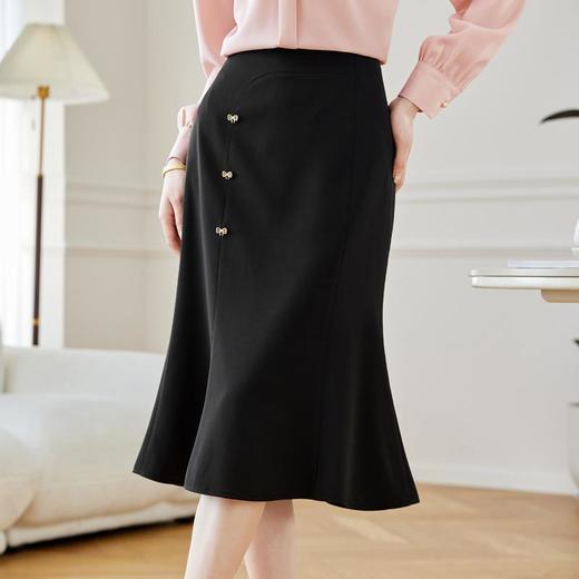 紫色鱼尾裙西装裙2024春装新款显瘦包臀裙中长款半身裙602 商品图2