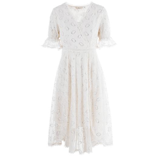 欧芮儿女装夏装收腰显瘦连衣裙女中长款蕾丝拼接超仙裙子 商品图3