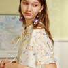 OLrain法式高级穿搭碎花雪纺衫女夏季2022新款系带木耳边甜美小衫 商品缩略图1